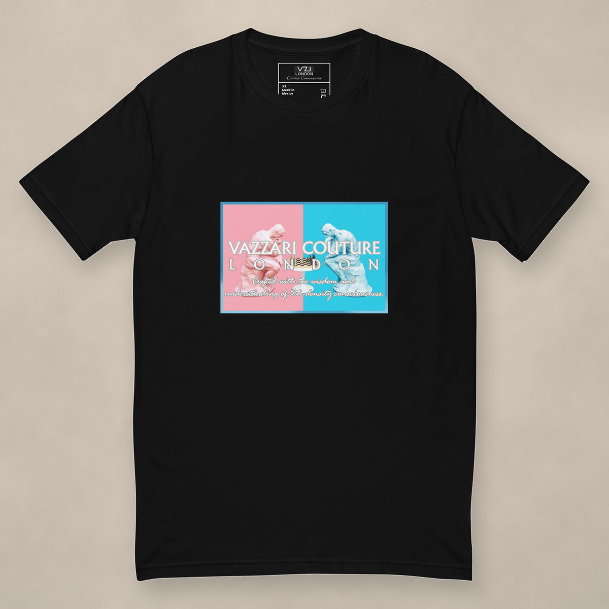 Vazzari The Timeless Fitted Tee on beige studio wall