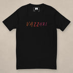 Vazzari Thread Fitted Tee on beige studio wall