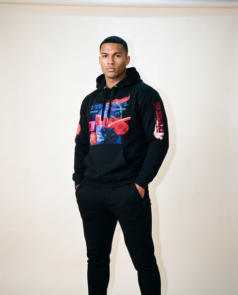 Vazzari Transmutation Matrix Hoodie worn by model