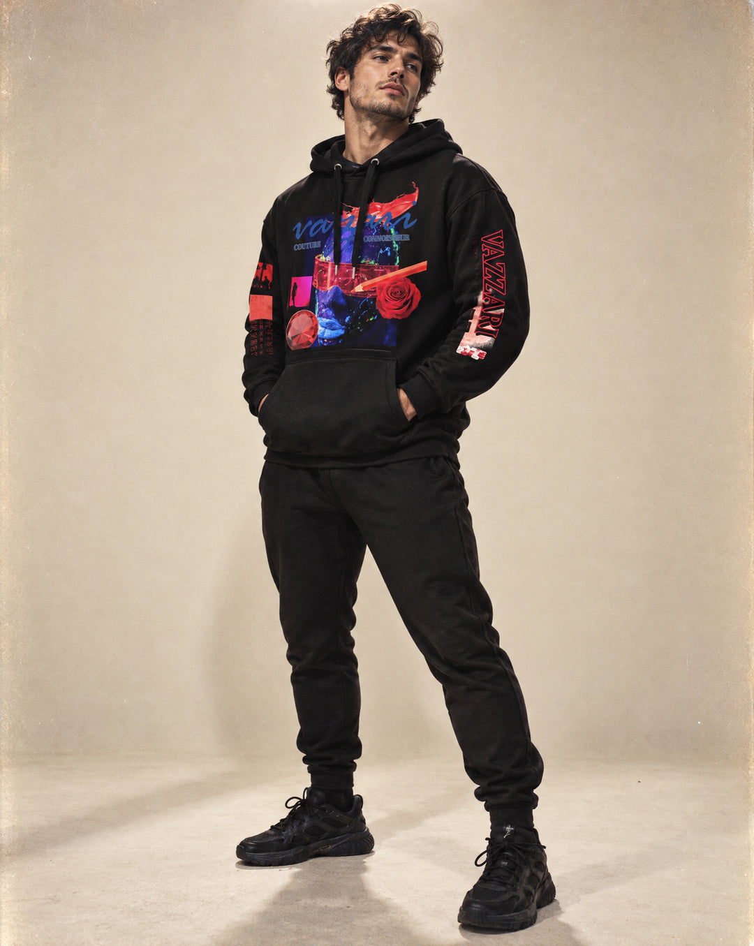 Vazzari Transmutation Matrix Hoodie worn by model (man)