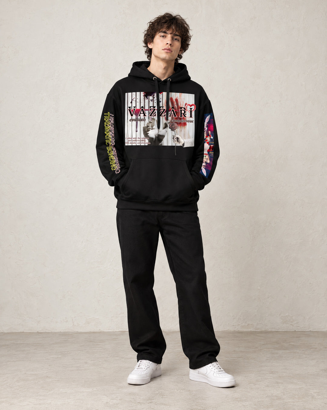 Vazzari Trauma Bonding Hoodie – Noir – Vazzari model