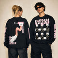 Model wearing the Vazzari Unit TGR.SNK Sweatshirt in a beige studio