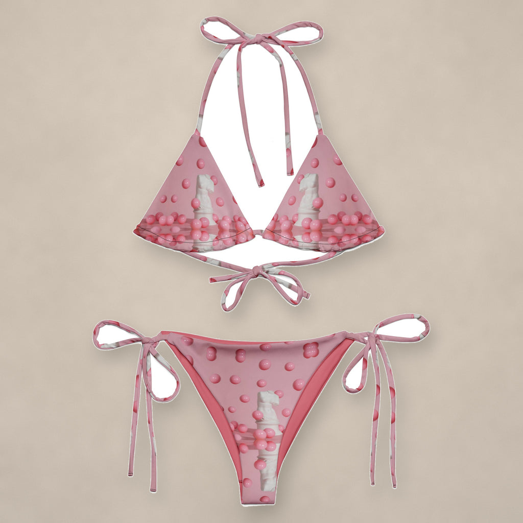 Vazzari Unseen Aura String Bikini on beige studio wall