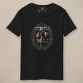 Vazzari Veiled Secrets Tee on beige studio wall