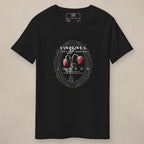 Vazzari Veiled Secrets Tee on beige studio wall