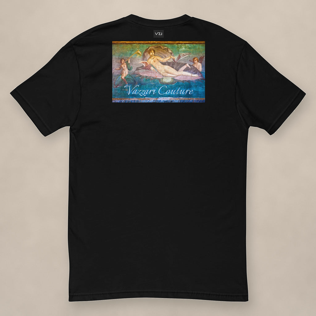 Vazzari Venusian Fitted Tee on beige studio wall