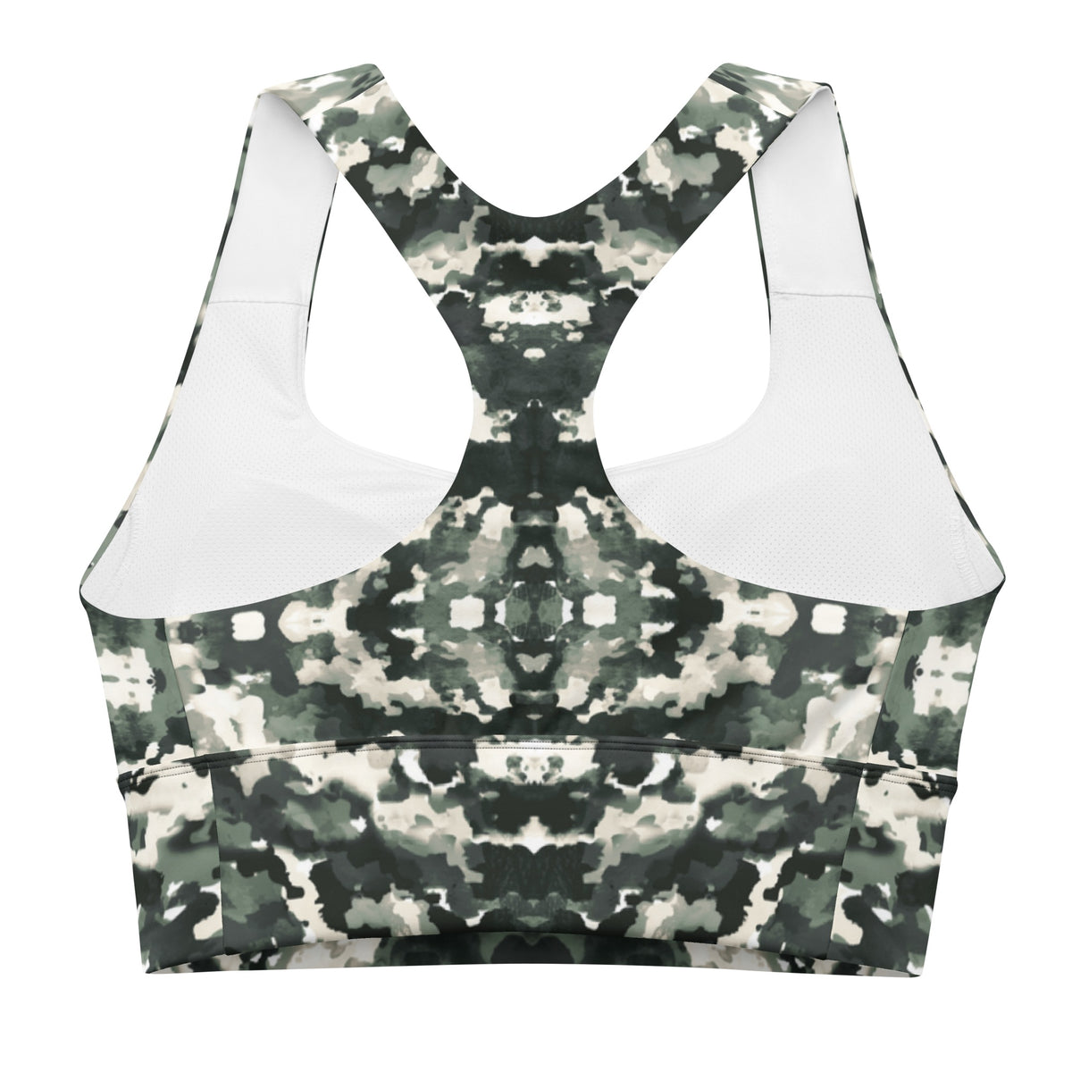 Vazzari Verdant Shadows Longline Bra – back view – clean studio shot