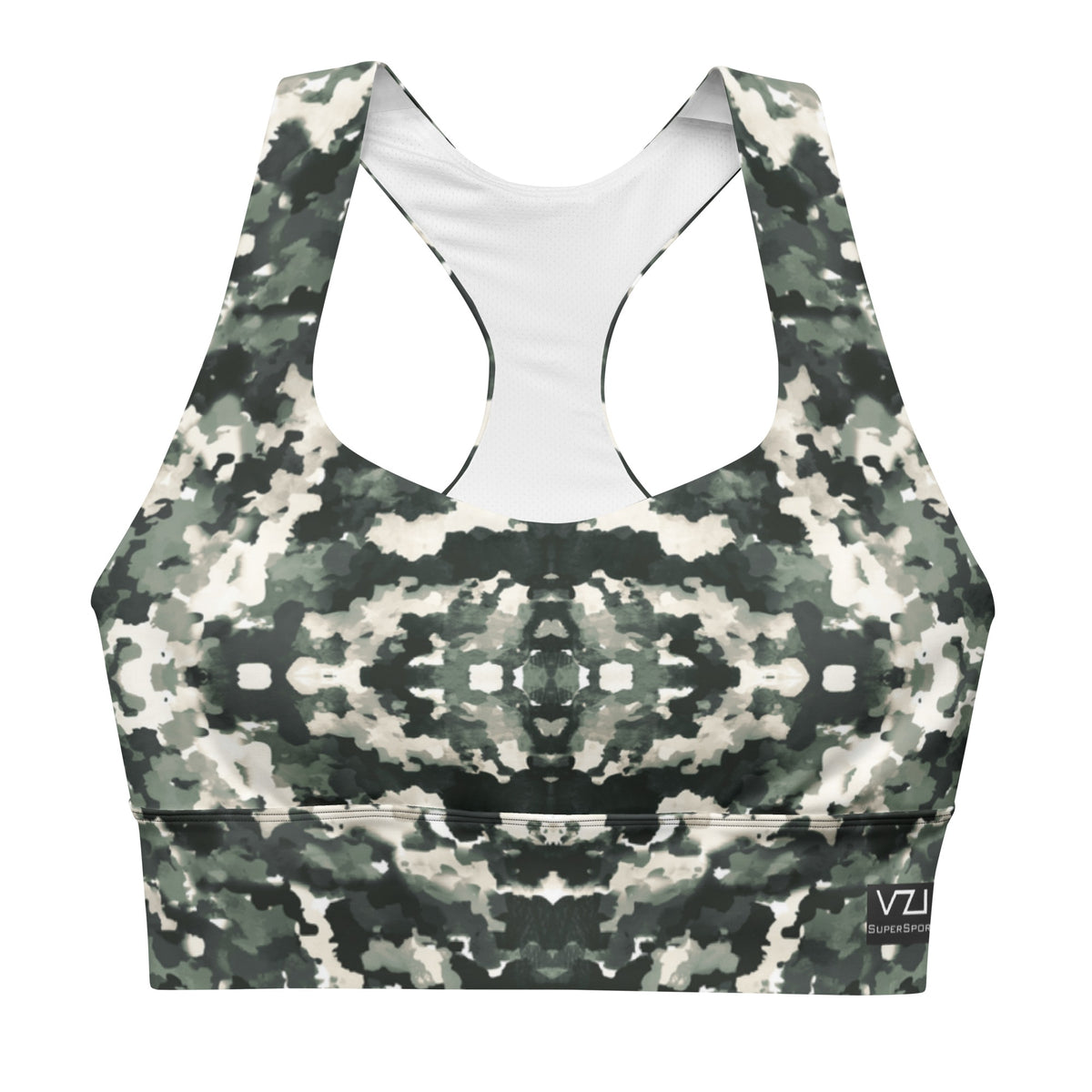 Vazzari Verdant Shadows Longline Bra – front view – clean studio shot