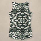 Vazzari Verdant Shadows Tank Top on beige studio wall