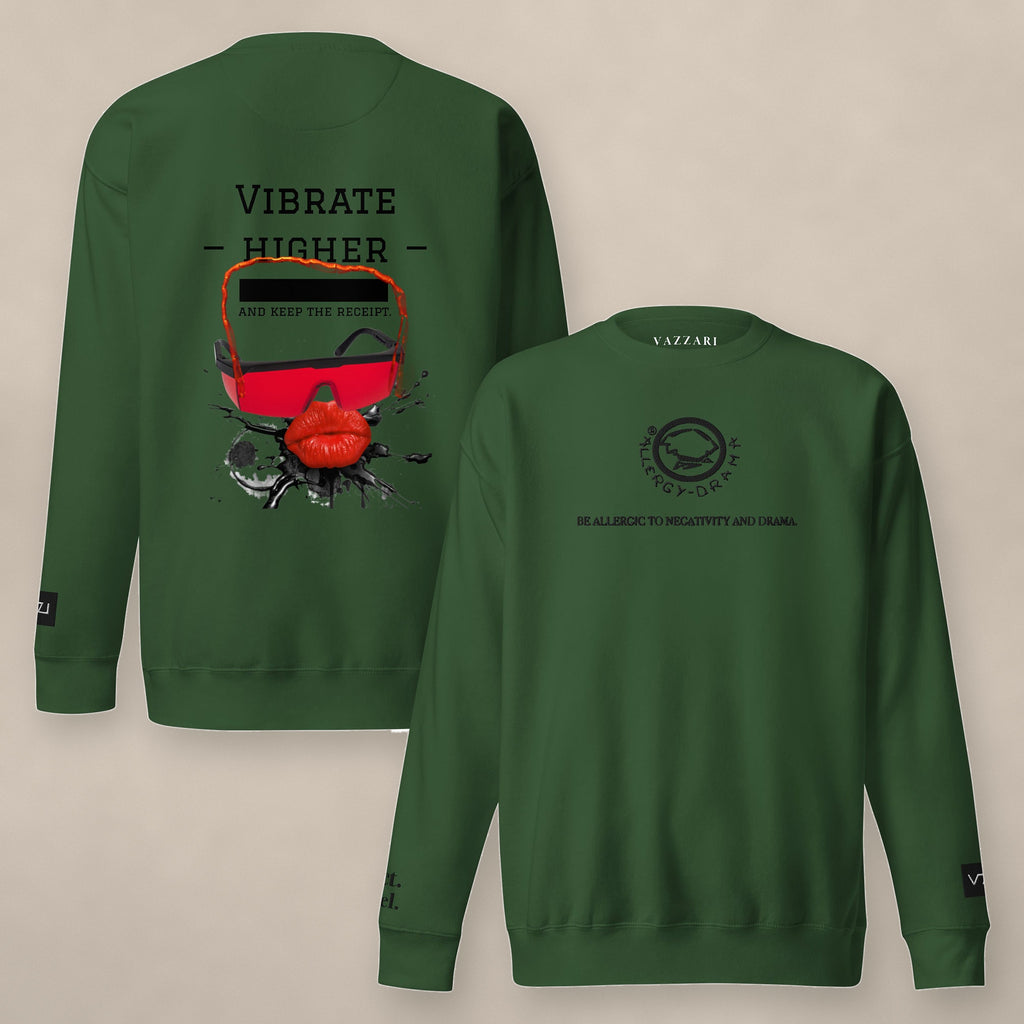 Vazzari Vibrate Higher Sweatshirt – Forest II on beige studio wall