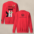 Vazzari Vibrate Higher Sweatshirt – Red on beige studio wall