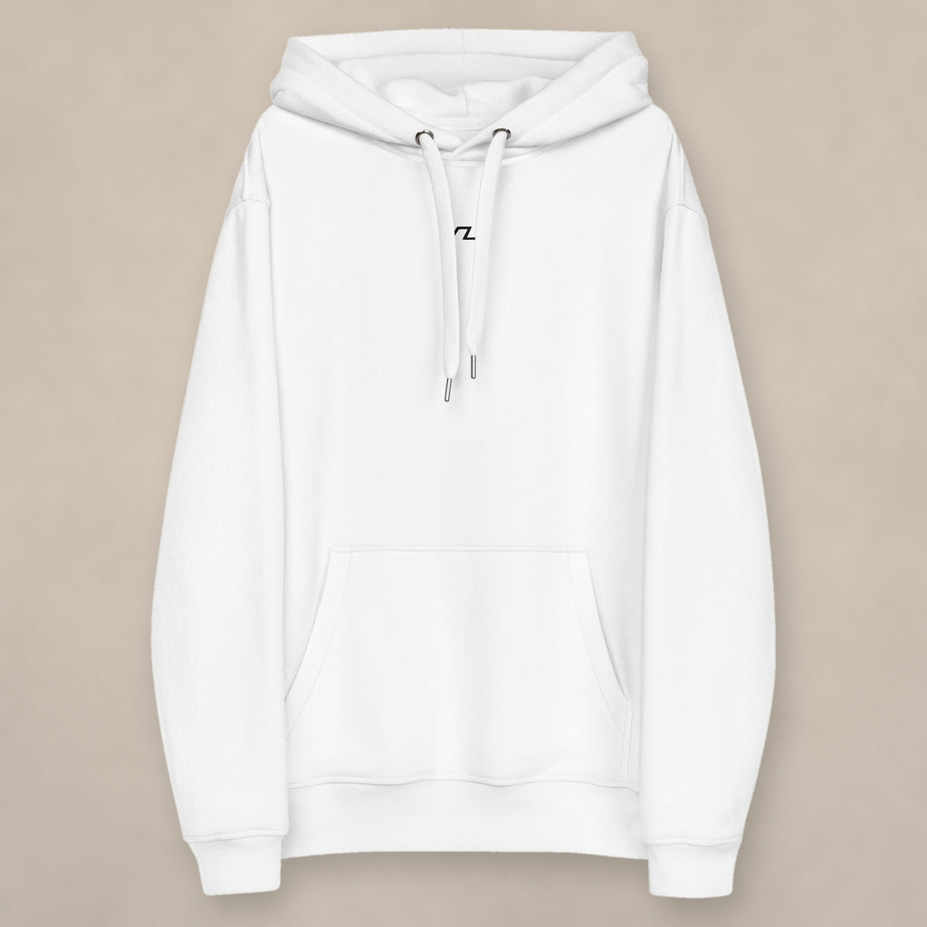 Vazzari Vigor Women's Eco Hoodie on beige studio wall