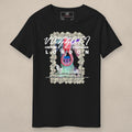 Vazzari Virtual Wealth Tee on beige studio wall