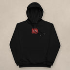 Vazzari Vivifyre Eco Hoodie on beige studio wall
