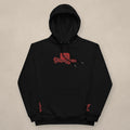 Vazzari Vivifyre Organic Hoodie on beige studio wall