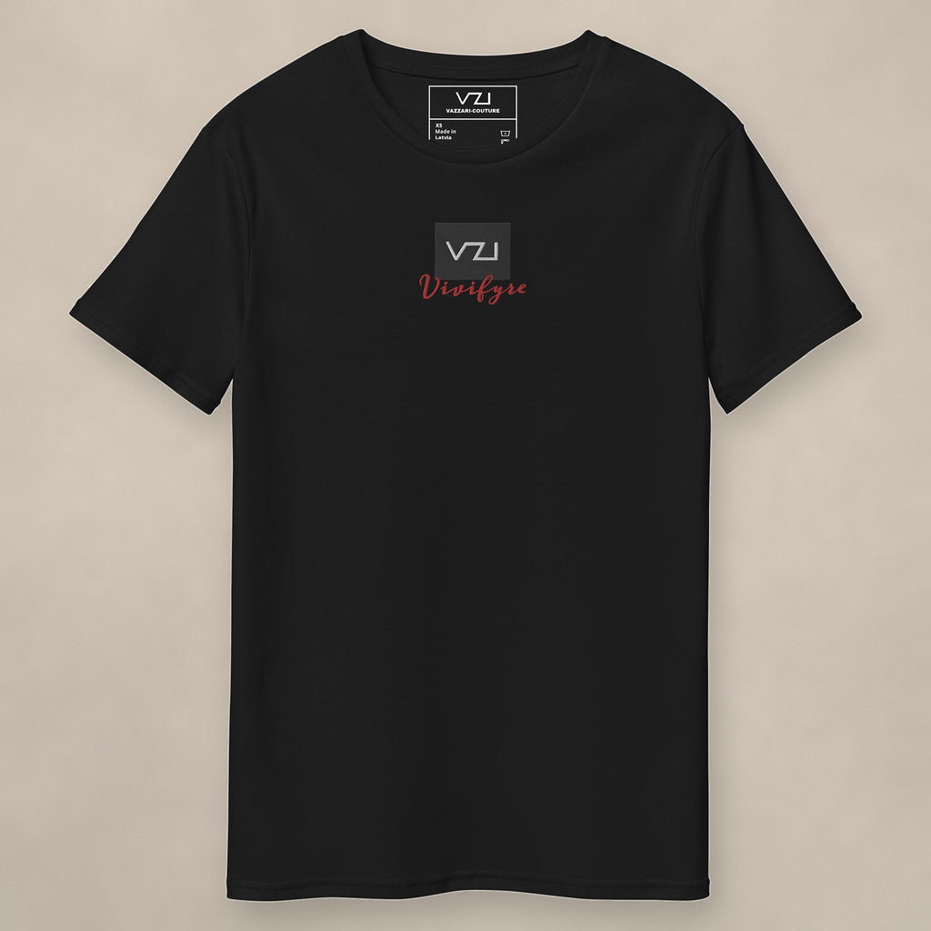 Vazzari Vivifyre Tee on beige studio wall
