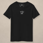 Vazzari VZI London Downtown Tee on beige studio wall