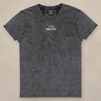 Vazzari Women's Denim Club Tee on beige studio wall