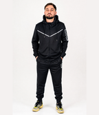 Men’s Black Tracksuit – Slim Fit, Premium Comfort, Full Zip Hoodie & Joggers
