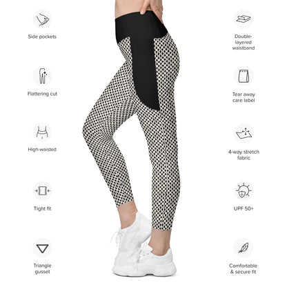 S-shaped Seamless - Leggings with pockets - High waisted, Tight fit, UPF 50+