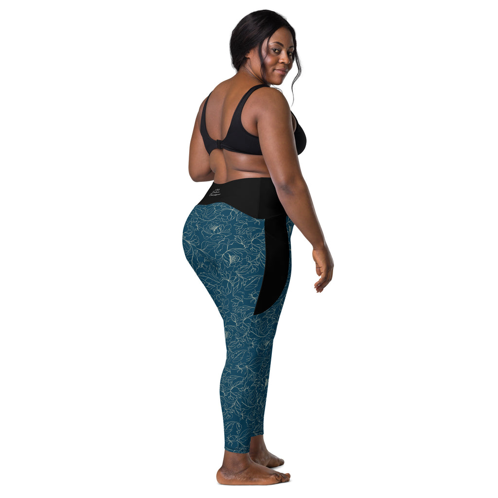 Navy Glimmer - Leggings with pockets - Tight fit, High-waisted, Soft and stretchy