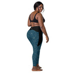 Navy Glimmer - Leggings with pockets - Tight fit, High-waisted, Soft and stretchy