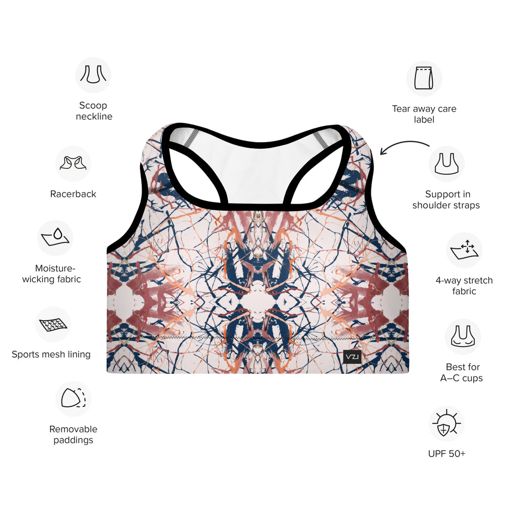 Cybernetic - Padded Sports Bra: Removable Padding, Scoop neckline and racerback