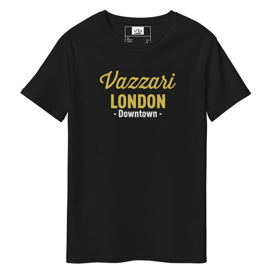 Downtown LONDON: T-Shirt For Men's - Premium Cotton, Inked Old Gold - Vazzari Couture