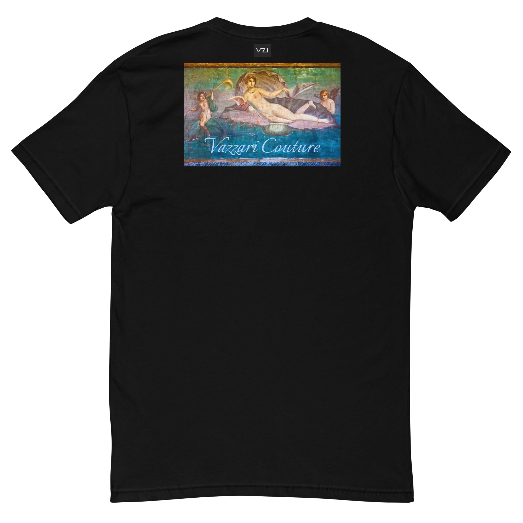 VZI Couture C.: Tailliertes Herren-T-Shirt: Vazzari Couture – Rückseite: Inked Venusian