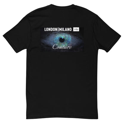 VZI Couture C.: Tailliertes Herren-T-Shirt: Back – Inked London Milano Couture Eye