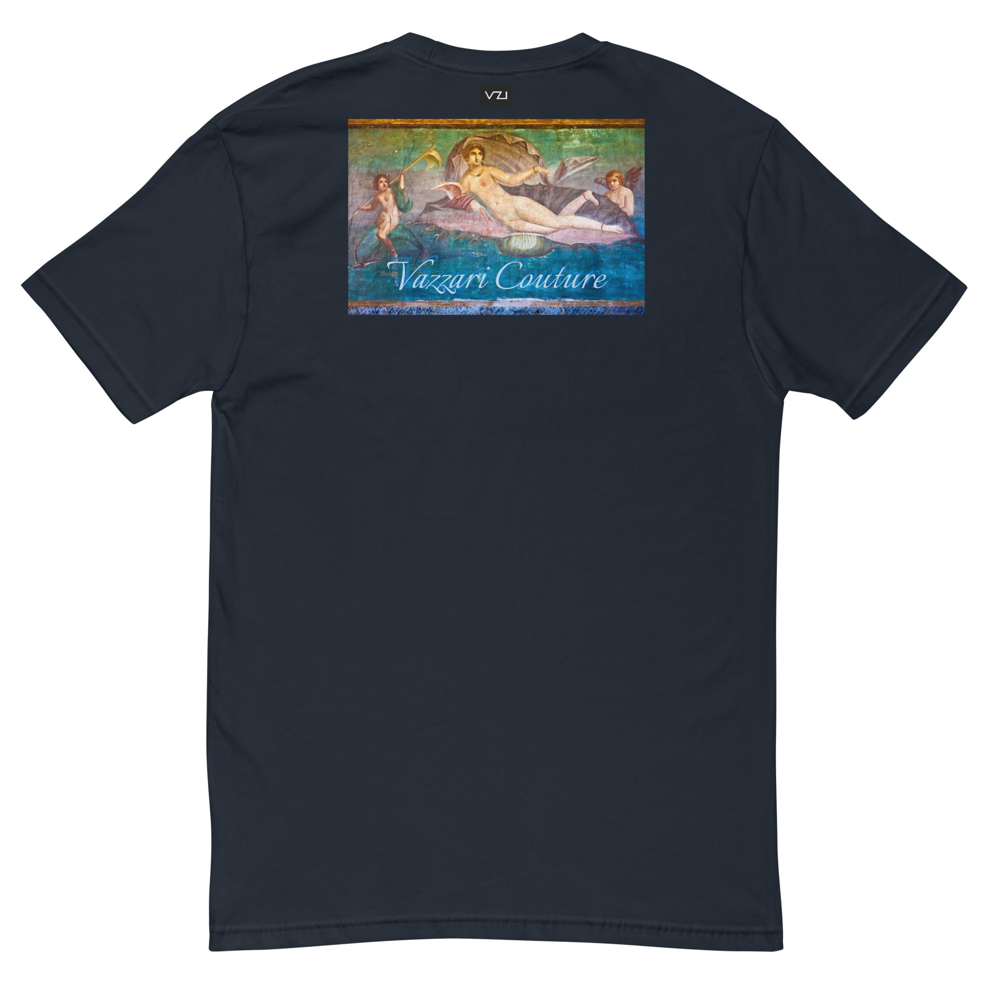 VZI Couture C.: Tailliertes Herren-T-Shirt: Vazzari Couture – Rückseite: Inked Venusian