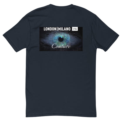 VZI Couture C.: Tailliertes Herren-T-Shirt: Back – Inked London Milano Couture Eye