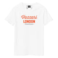 Vazzari Downtown London Tee – Orange – White – front view – clean studio shot