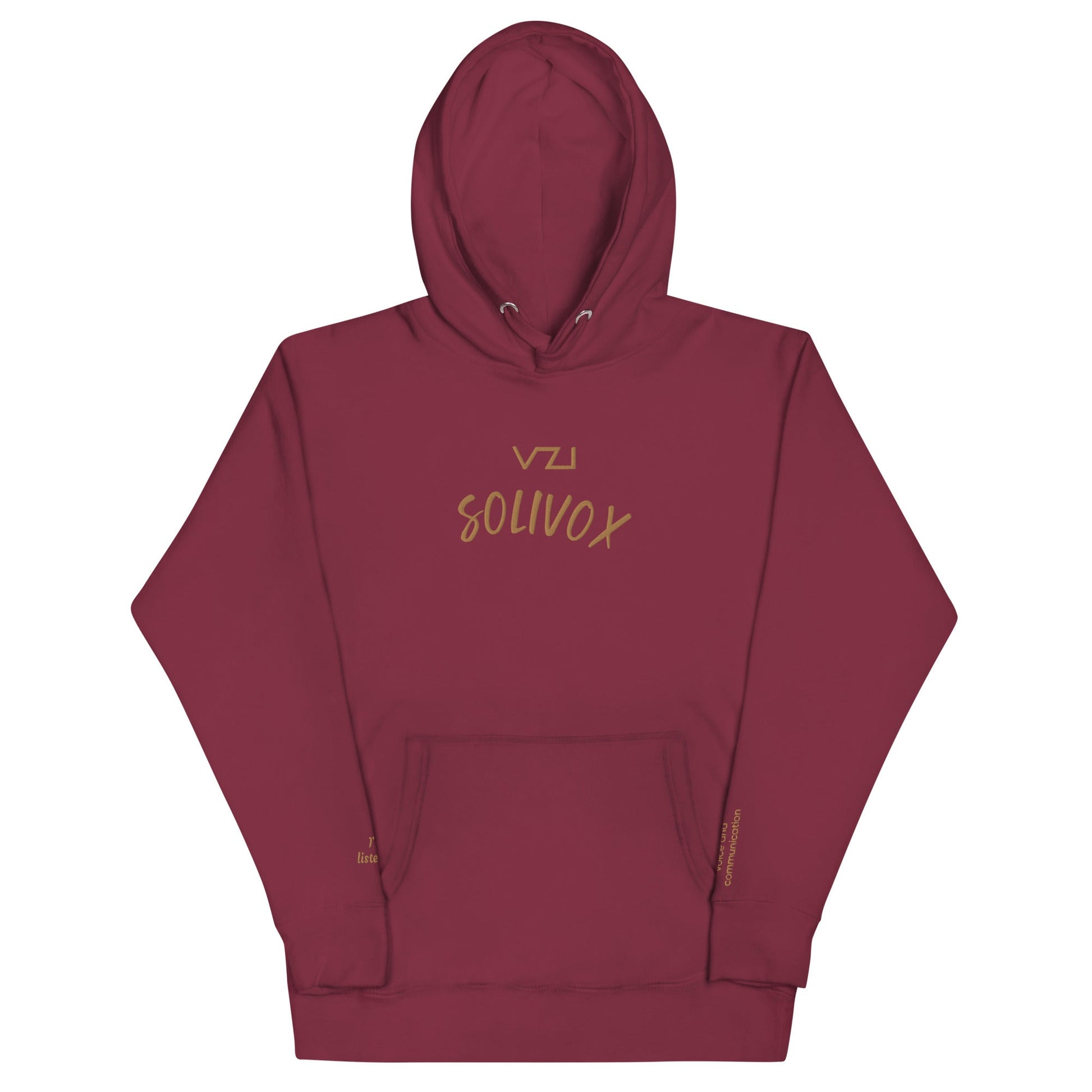 Solivox : Unisex Hoodie - Cotton Heritage: focus on voice and communication - Vazzari Couture