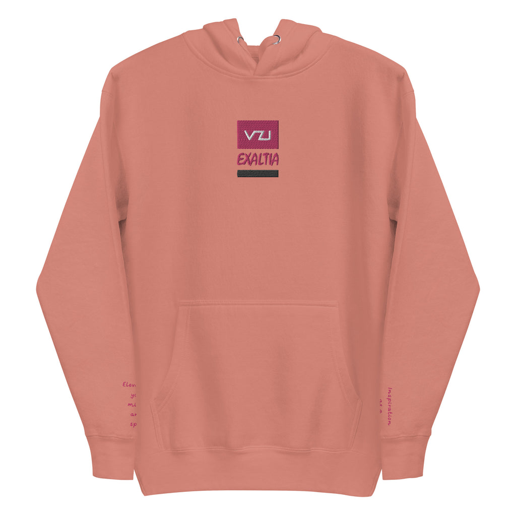 VZI Exaltia Hoodie - Inspiration as driving force writing on left hand