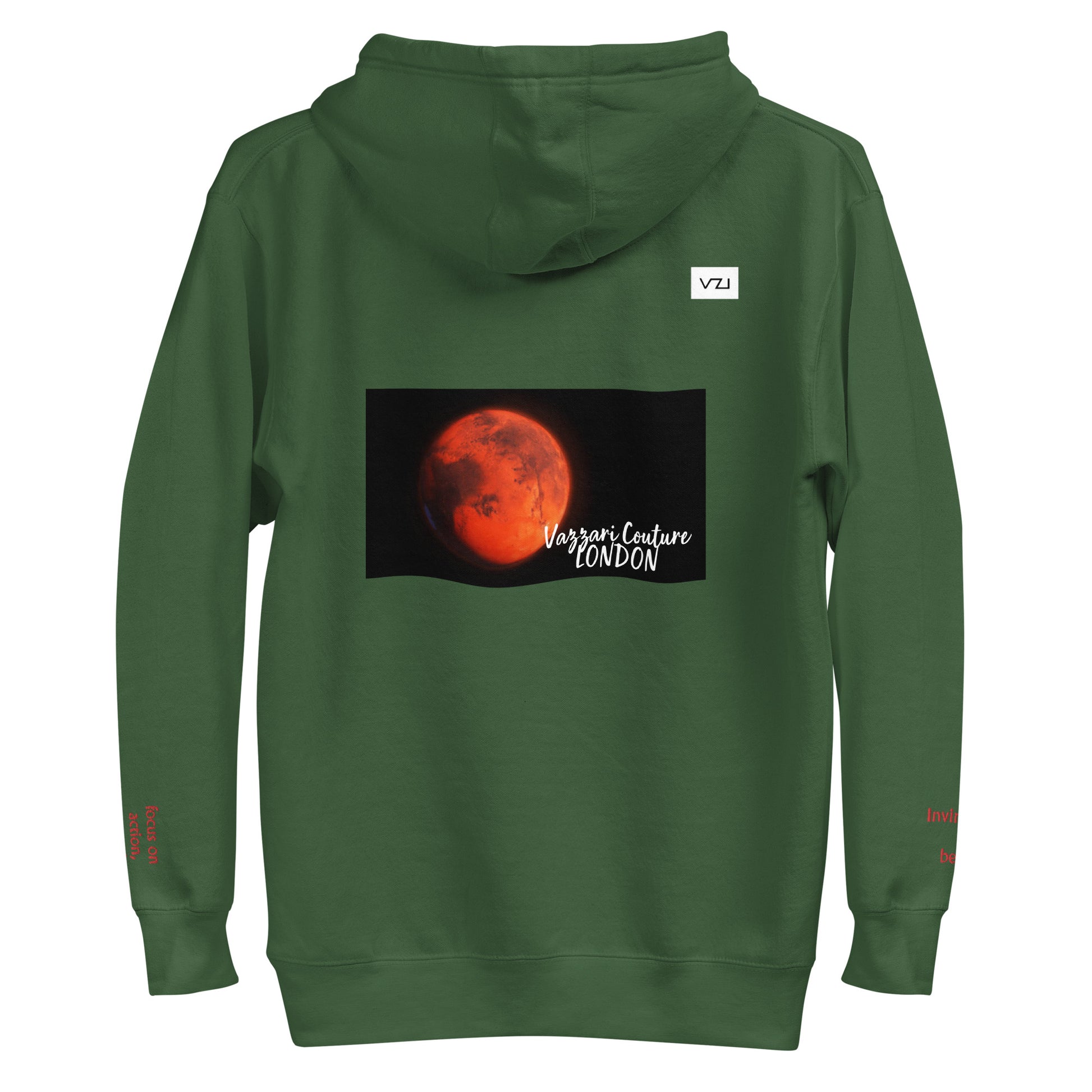 GREEN HOODIE BACK VZI Marsiva Unisex Hoodie - Classic Cotton for Action, Strength, and Power