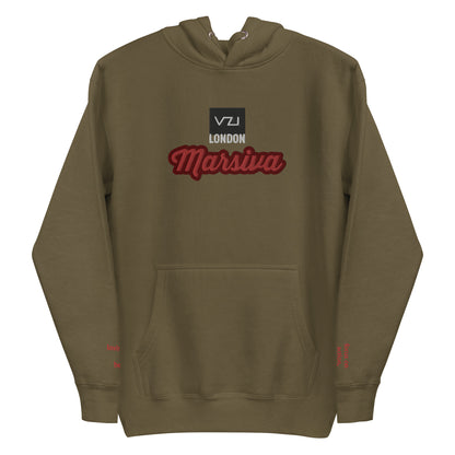 MILITARY GREEN FRONT HOODIE VZI Marsiva Unisex Hoodie - Classic Cotton for Action, Strength, and Power