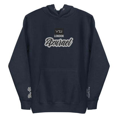 Find guidance and support with Vazzari Couture's Azurael Men's Hoodie made with 100% cotton face, front pouch pocket, self-fabric patch, flat drawstrings, and 3-panel hood. Focus on spiritual connection with Help of God.