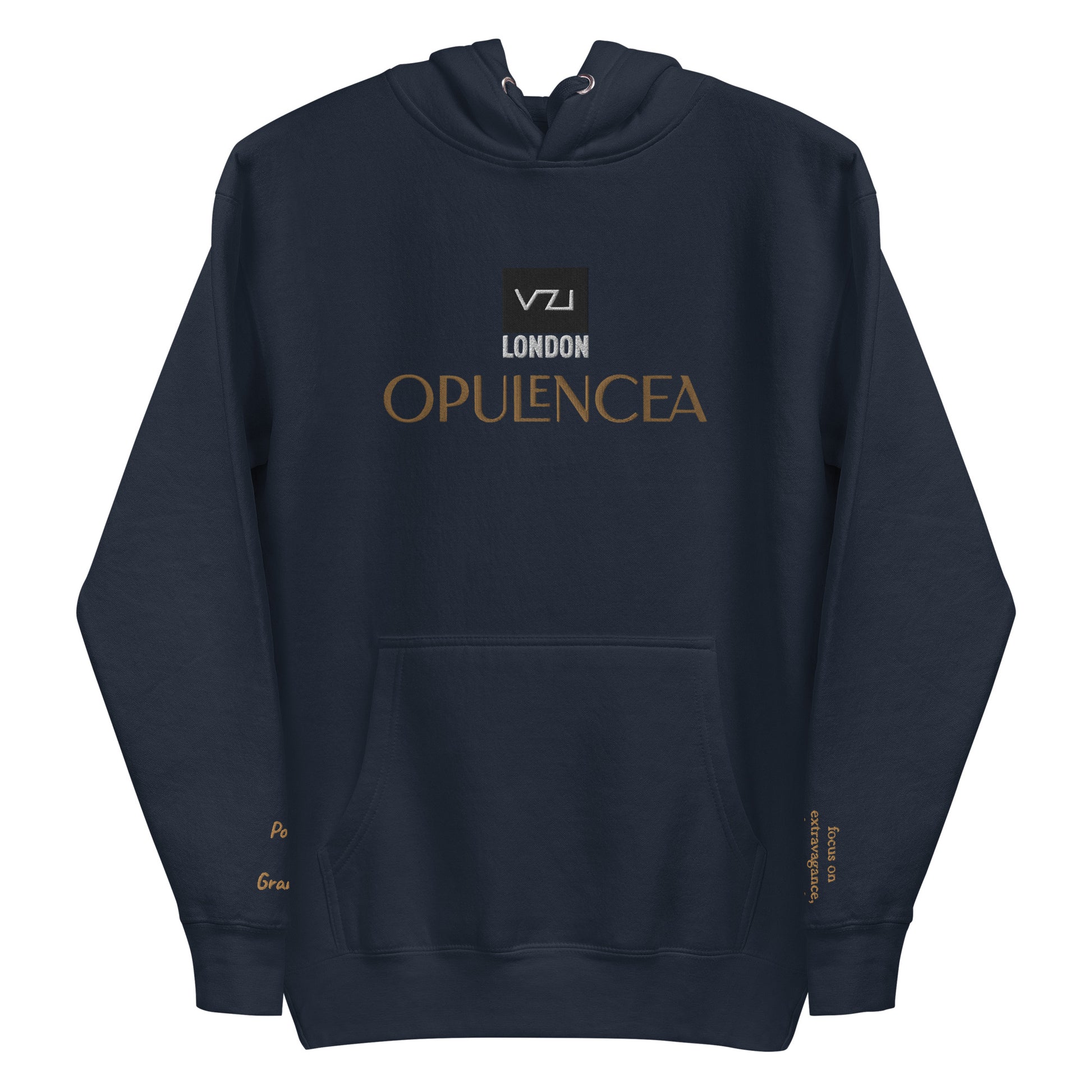 Upgrade your wardrobe with Opulencea, a luxurious and comfortable cotton hoodie. With a front pouch pocket, 3-panel hood, and matching drawstrings, this hoodie offers style.