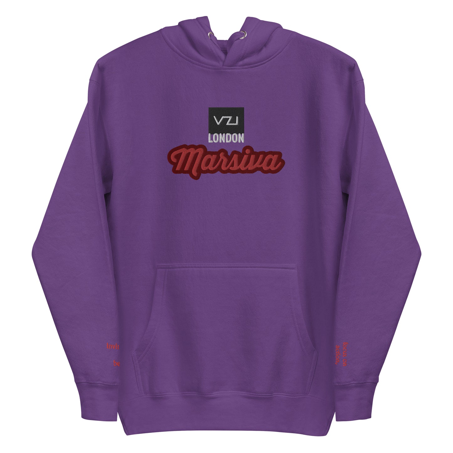 PURPLE HOODIE VZI Marsiva Unisex Hoodie - Classic Cotton for Action, Strength, and Power