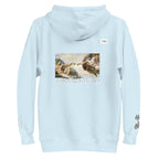 Find guidance and support with Vazzari Couture's Azurael Men's Hoodie made with 100% cotton face, front pouch pocket, self-fabric patch, flat drawstrings, and 3-panel hood. Focus on spiritual connection with Help of God.
