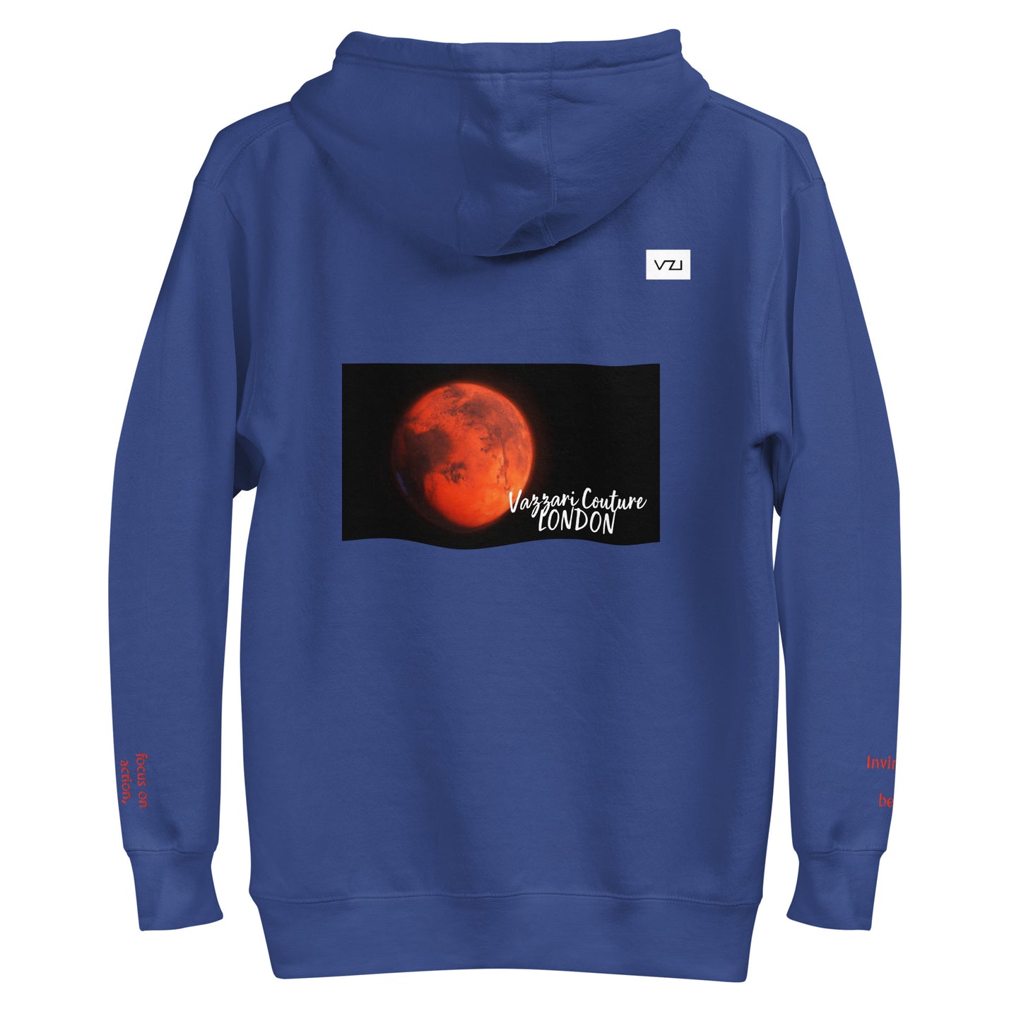 BLUE HOODIE VZI Marsiva Unisex Hoodie - Classic Cotton for Action, Strength, and Power