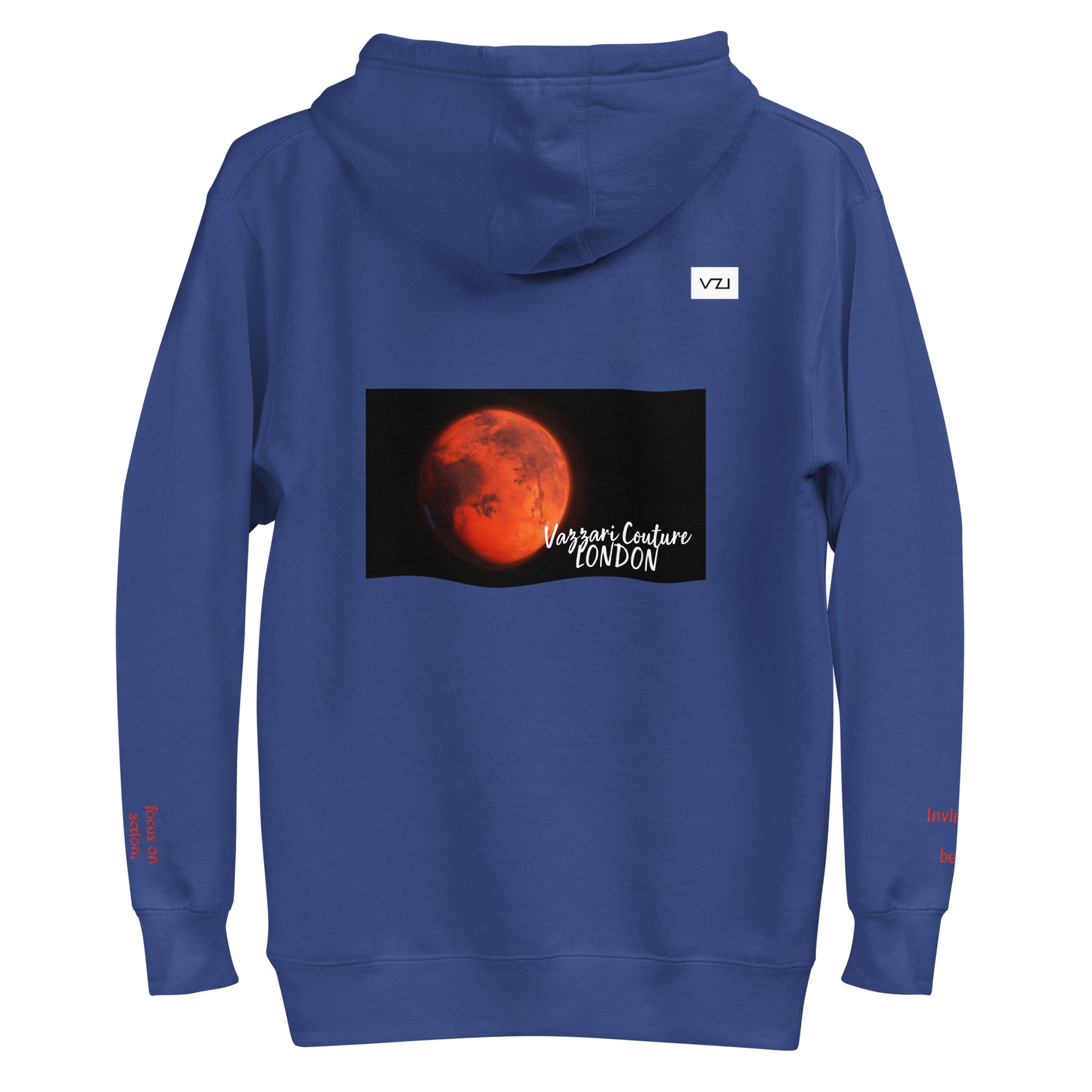 BLUE HOODIE VZI Marsiva Unisex Hoodie - Classic Cotton for Action, Strength, and Power