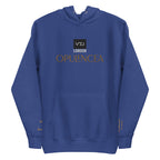 FRONT BLUE VZI HOODIE Opulencea: Unisex, Classic Cotton: Focus on extravagance, luxury, and indulgence(Posh Grandeur)